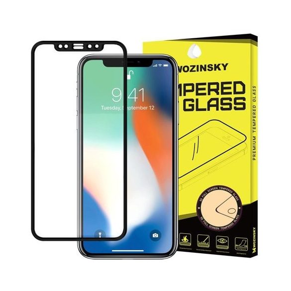 Wozinsky iPhone 11 Pro Max/iPhone Xs Max Wozinsky Glass Screen 5D Full Glue teljes kijelzős edzett üvegfólia (tempered glass), 9H keménységű, tokbarát, fekete