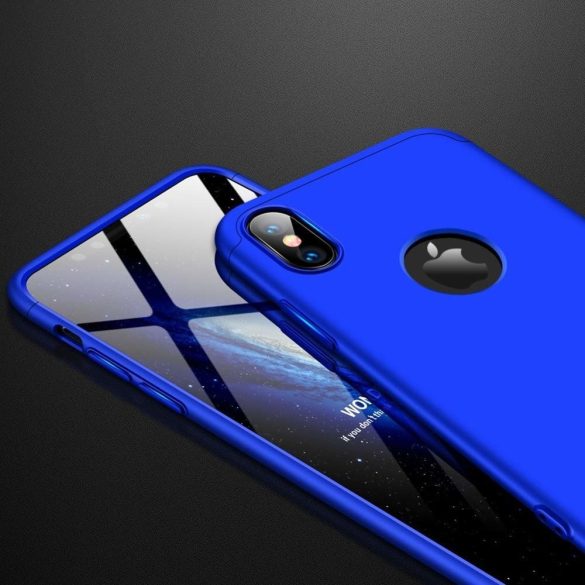 Full Body Case 360 iPhone Xs Max, hátlap, tok, logo szabadon, kék