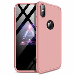   Full Body Case 360 iPhone Xs Max, hátlap, tok, logo szabadon, rozé arany